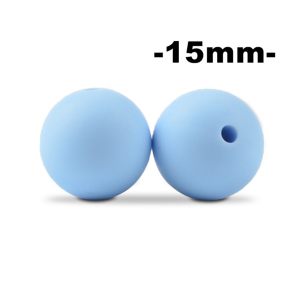 100Pcs/lot 15MM Round Shape Silicone Beads Food grade silicone Bpa free For Keychain Necklace Accessories for making jewelry: Pale pinkish gray