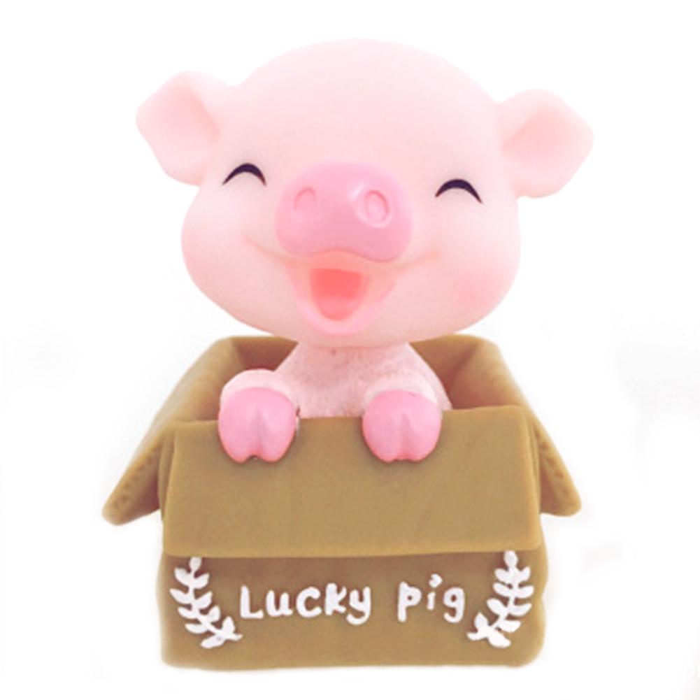 Auto Decoratie Auto Geluk Varken Hoofd Schudden Varken Leuke Sieraden Interieur Decoratie Familie Desk Doll Speelgoed Auto Interieur Levert: Blinking eyes