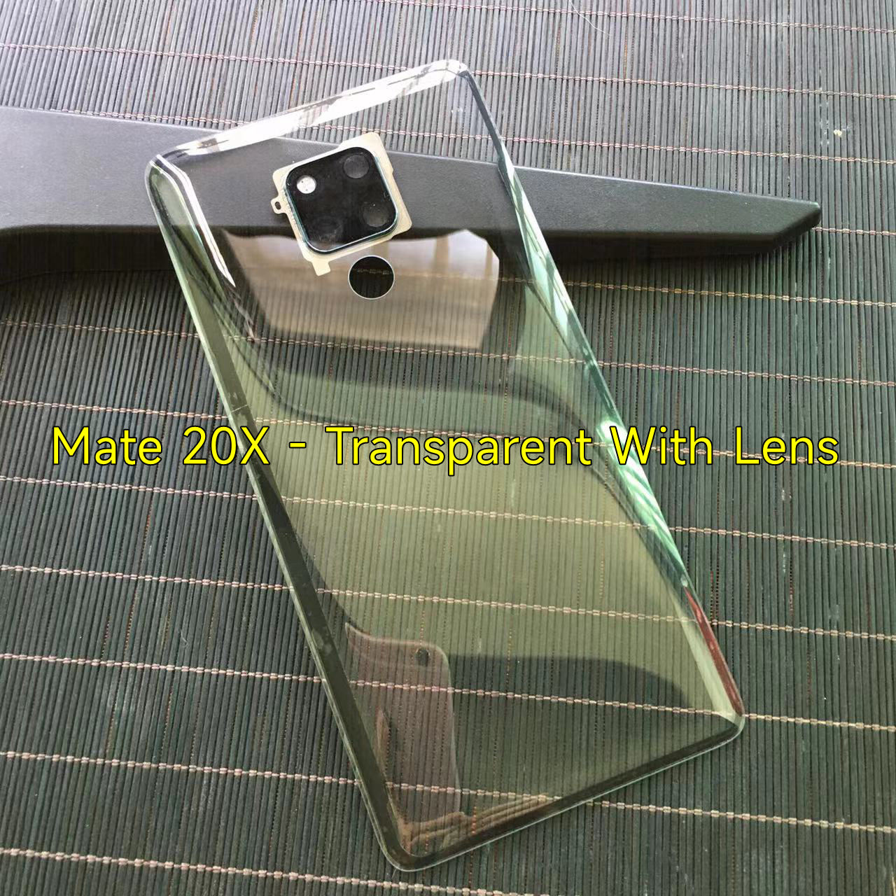 Clear Back Cover For Huawei Mate 20X 20 Pro Battery Door Panel Rear Housing Case With Camera Lens Replacement+Adhesive Sticker: black