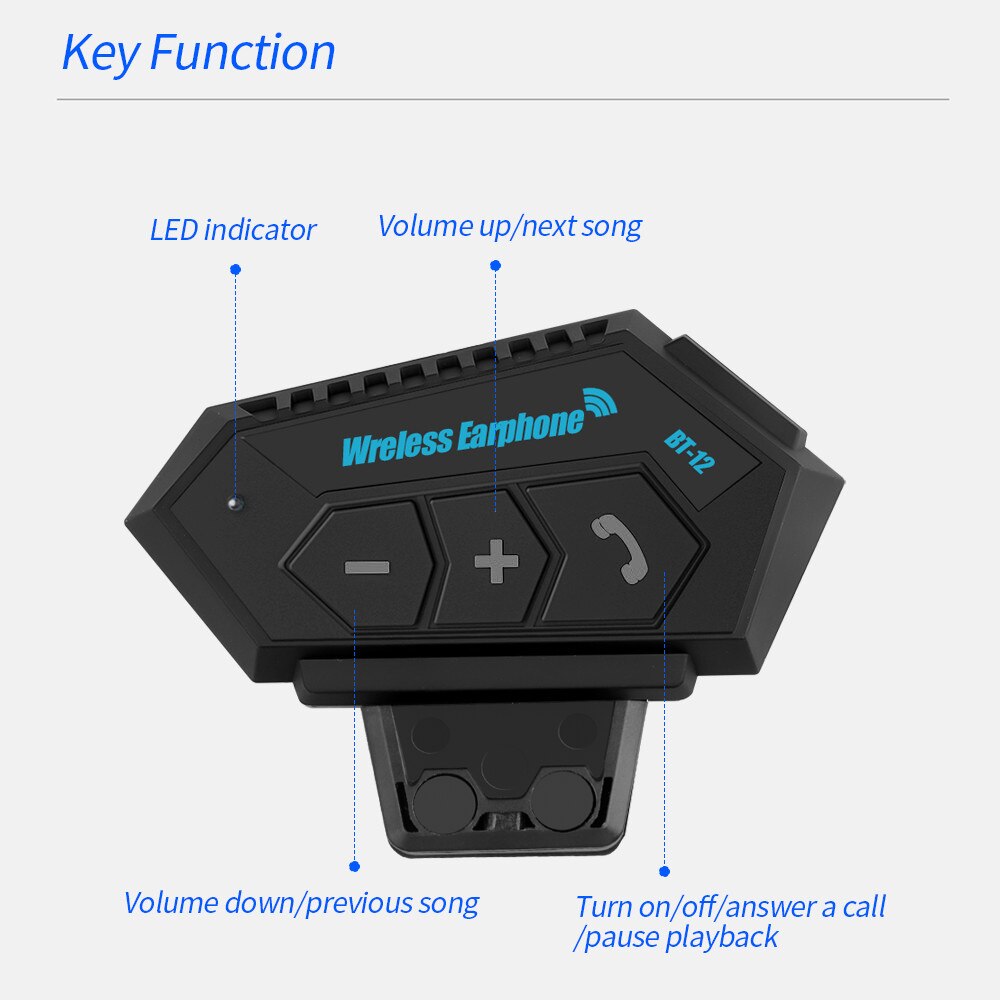 Helm Headset kabellos-Hände-kostenlos Telefon Bausatz Motorrad Headset Motorrad Bluetooth 4,2 Helm Gegensprechanlage Sprech Musik Spieler