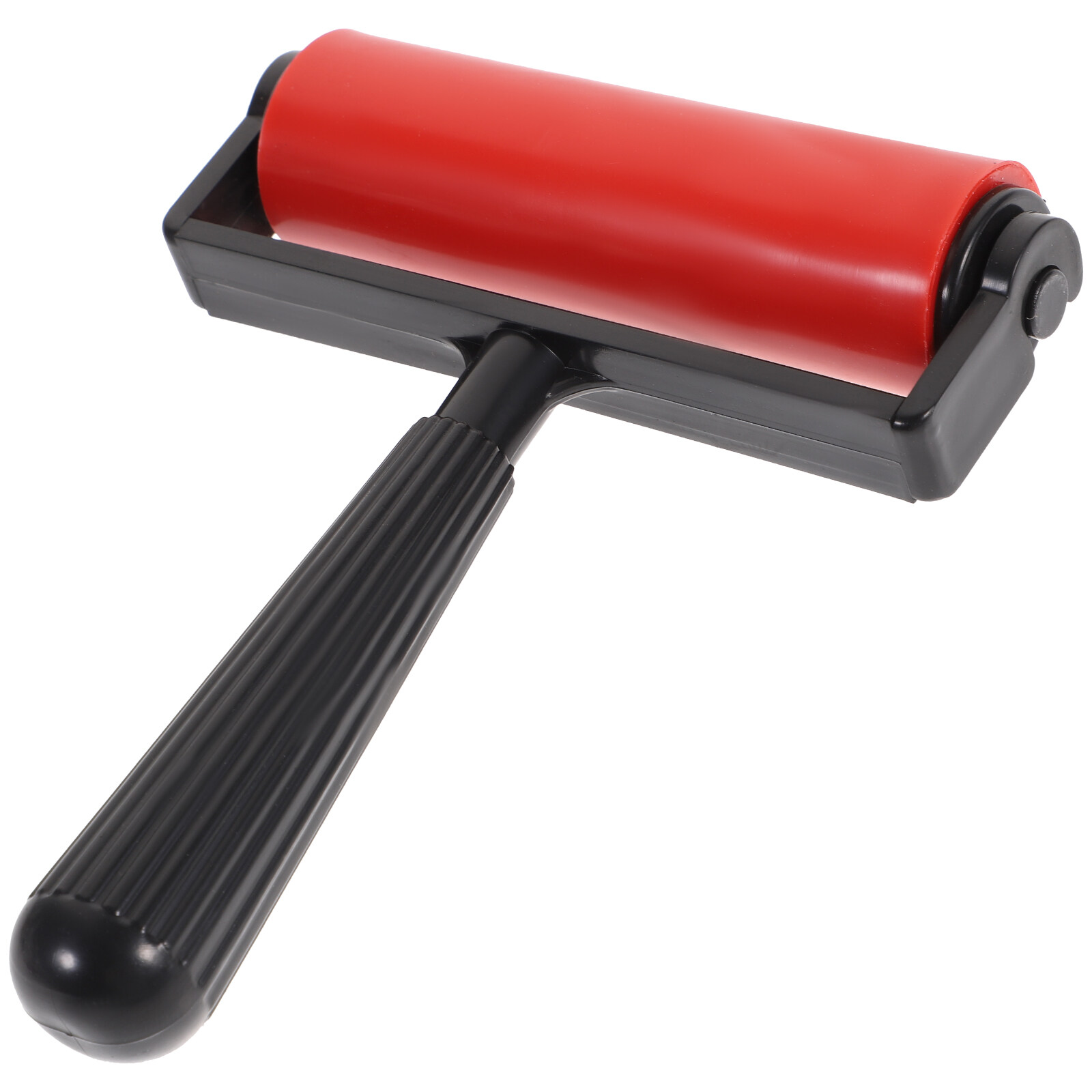 Rodillo de goma Brayer, aplicador de goma, cepillo, rodillo de losa para manualidades, bloque de impresión de tinta, estampado, aplicación de pegamento, 10cm: Rojo