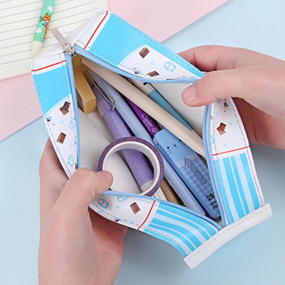 1Pc Leuke Kawaii Canvas Etui Hoge Capaciteit Pen Leuke Tassen Statione Melk Levert Zakken School Voor Meisjes Koreaanse Pen R4K1