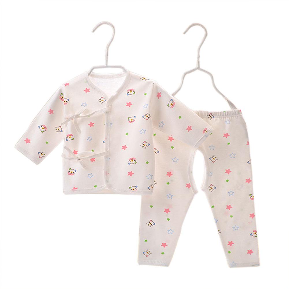 Kidlove Kids Baby Infant Girls Boys Cute Printing Cotton Gowns Top+Pants Set: pink bear