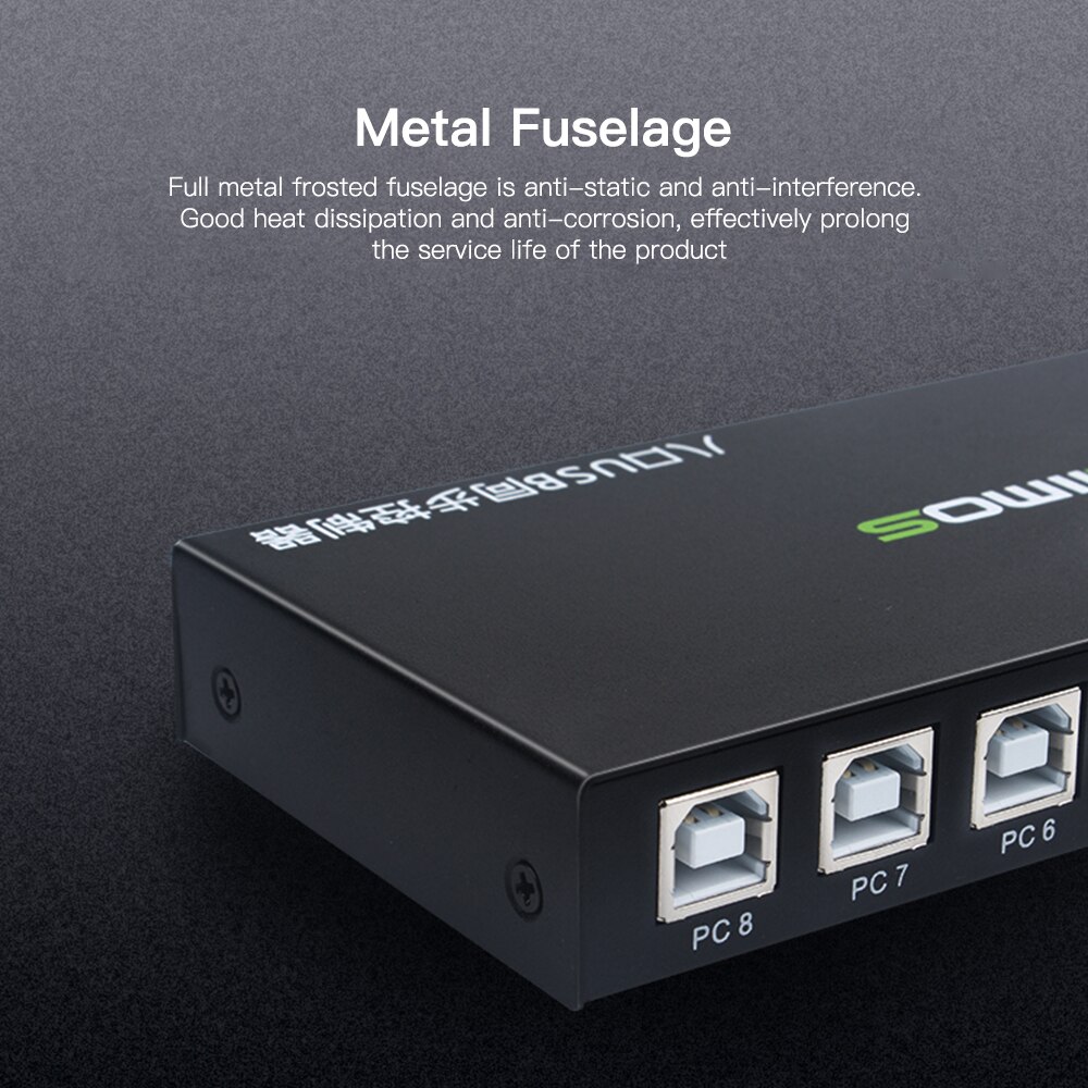 AIMOS 8 Ports USB Kvm-switch USB Synchronizer KVM Switcher für Windows10 PC Tastatur Maus Drucker Synchronisation Controller