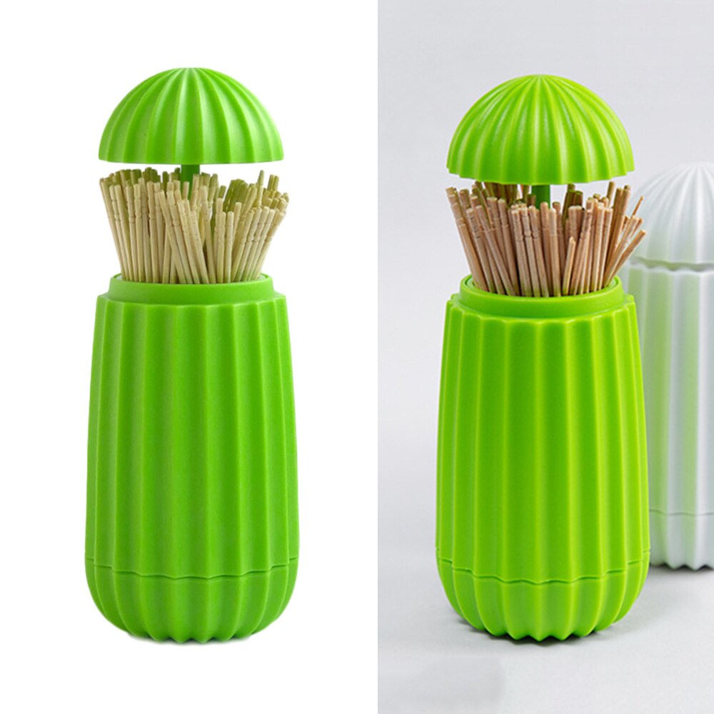 Tandenstoker Kan Eenvoudige Druk Tandenstoker Dozen Intrekbare Tandenstoker Houder Wattenstaafjes Collection B: Green