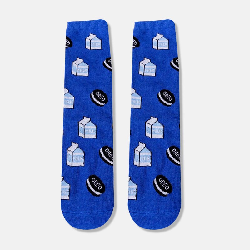 Damskie awokado cytryna jajko Cookie pączki zadowolony z japonii Harajuku deskorolka skarpetki owoce w stylu kreskówki długie skarpetki słodkie śmieszne banan: 10