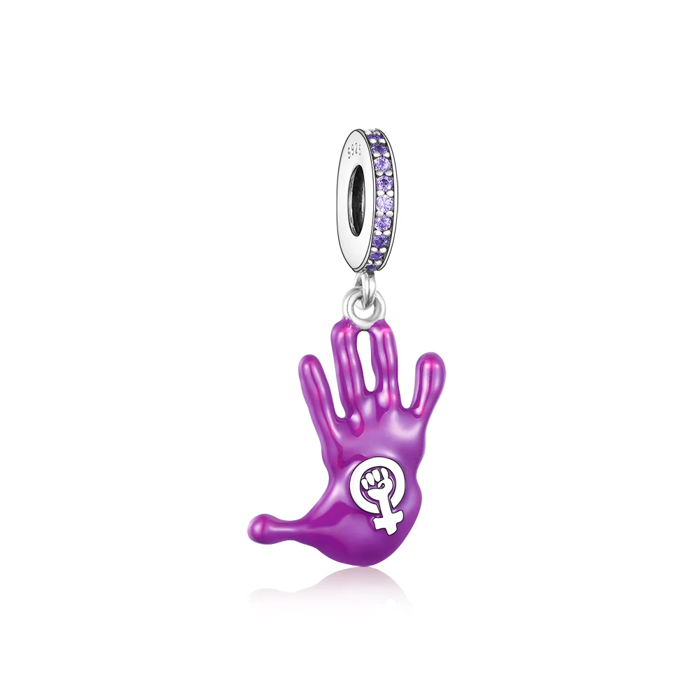 FC Jewelry – Bracelet à breloques Original en argent 925, gant de boxe, combat du Cancer du sein, perle de sensibilisation pour la fabrication de Berloque: Lavande