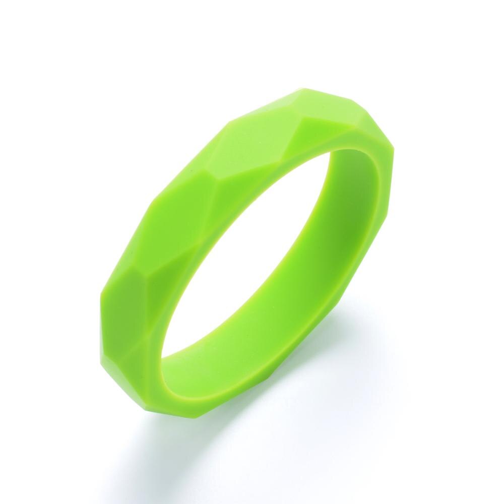 Lofca 1pc tandningsarmband silikon babyarmband bitring armband aldut storlek tuggleksak silikonpärlor amningssmycken: Chartreuse