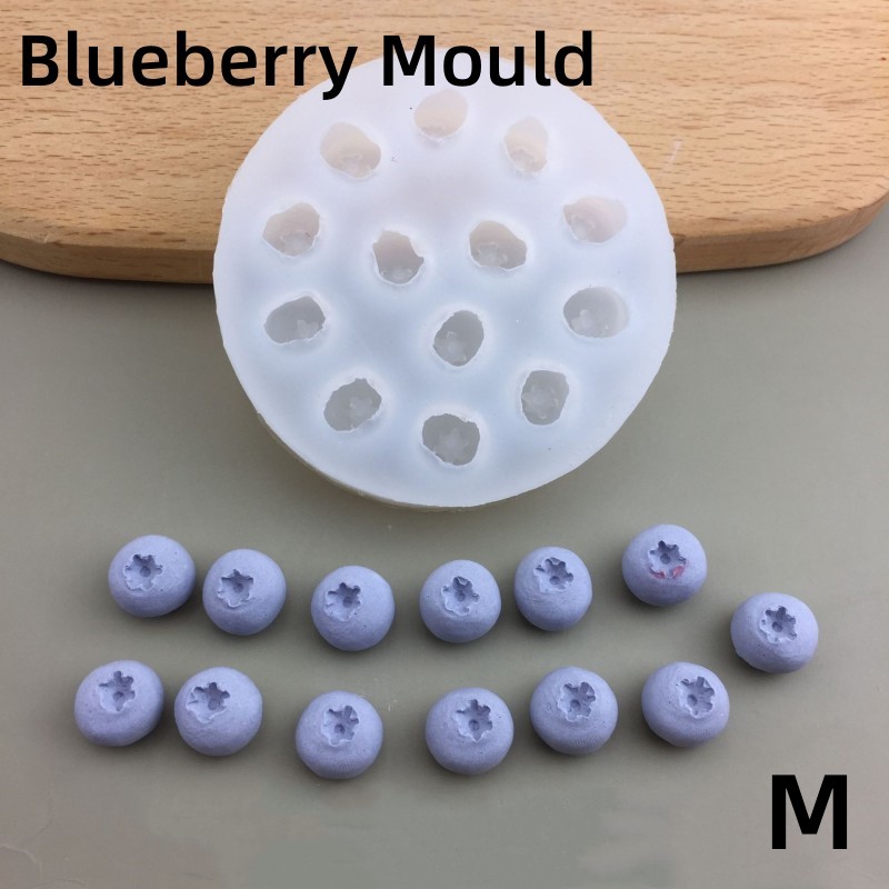 Nuova simulazione candela di frutta stampo in silicone 3D mirtillo lampone a forma di fondente stampo fai da te cioccolato stampo da forno strumento di decorazione della torta: Beige