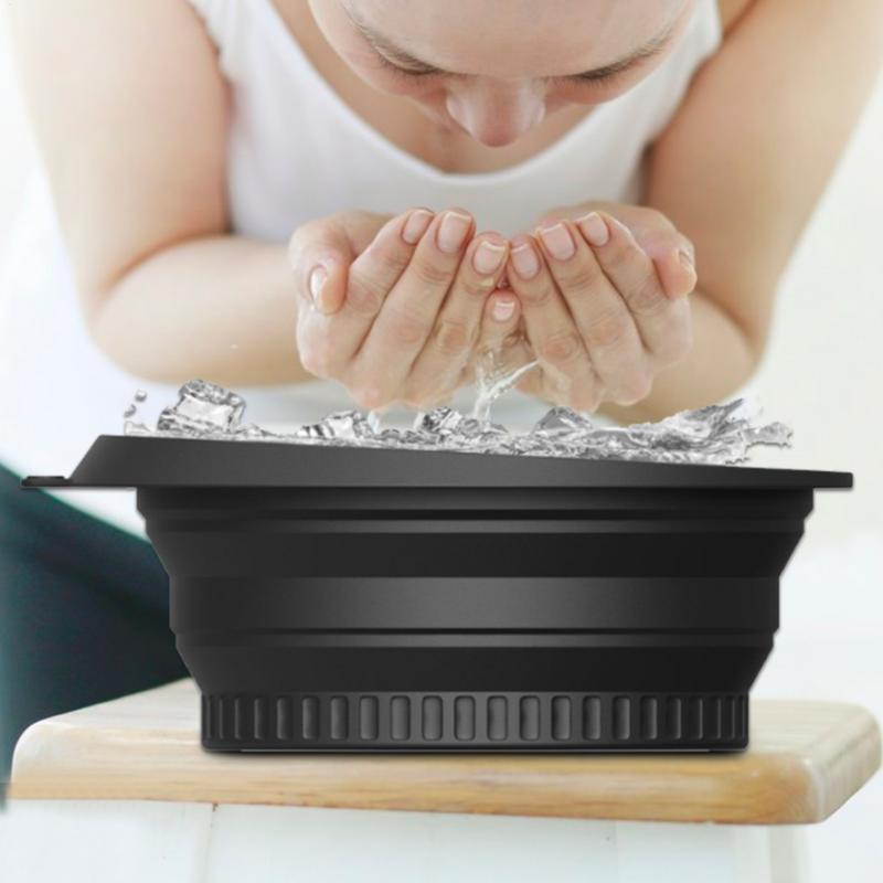 Miska robić twarzy na lód robić kąpieli chłodnej, silikonowa składana miska robić mycia twarzy z wbudowaną tacką na kostki lodu, chłodząca robić użytku domowego.