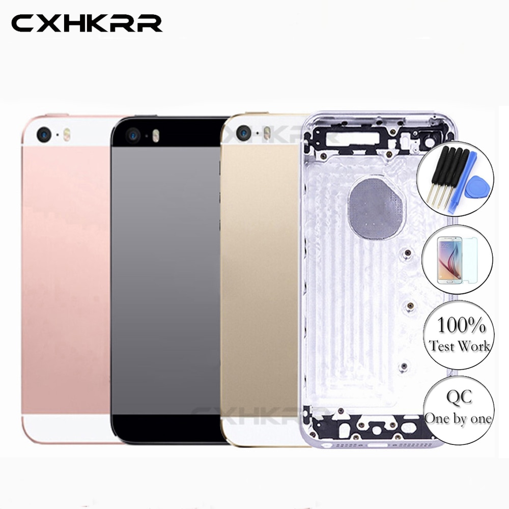 Achterkant behuizing voor iphone 5s batterijklepje achterklep behuizing voor apple iphone 5 se achterkant 6 6s plus middenbehuizing behuizing vervangen