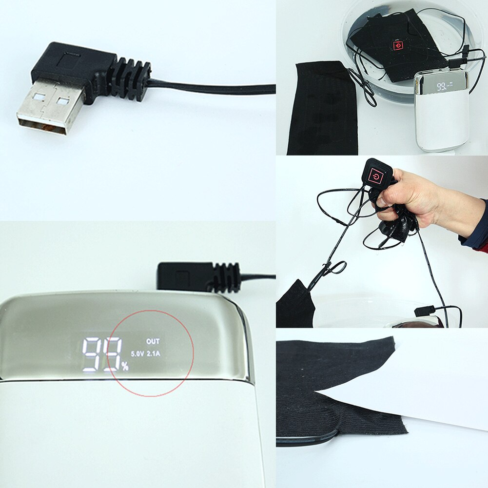 Manta eléctrica portátil para acampar, almohadilla térmica protectora de cintura con carga USB, 3 engranajes, para viajes al aire libre, bricolaje