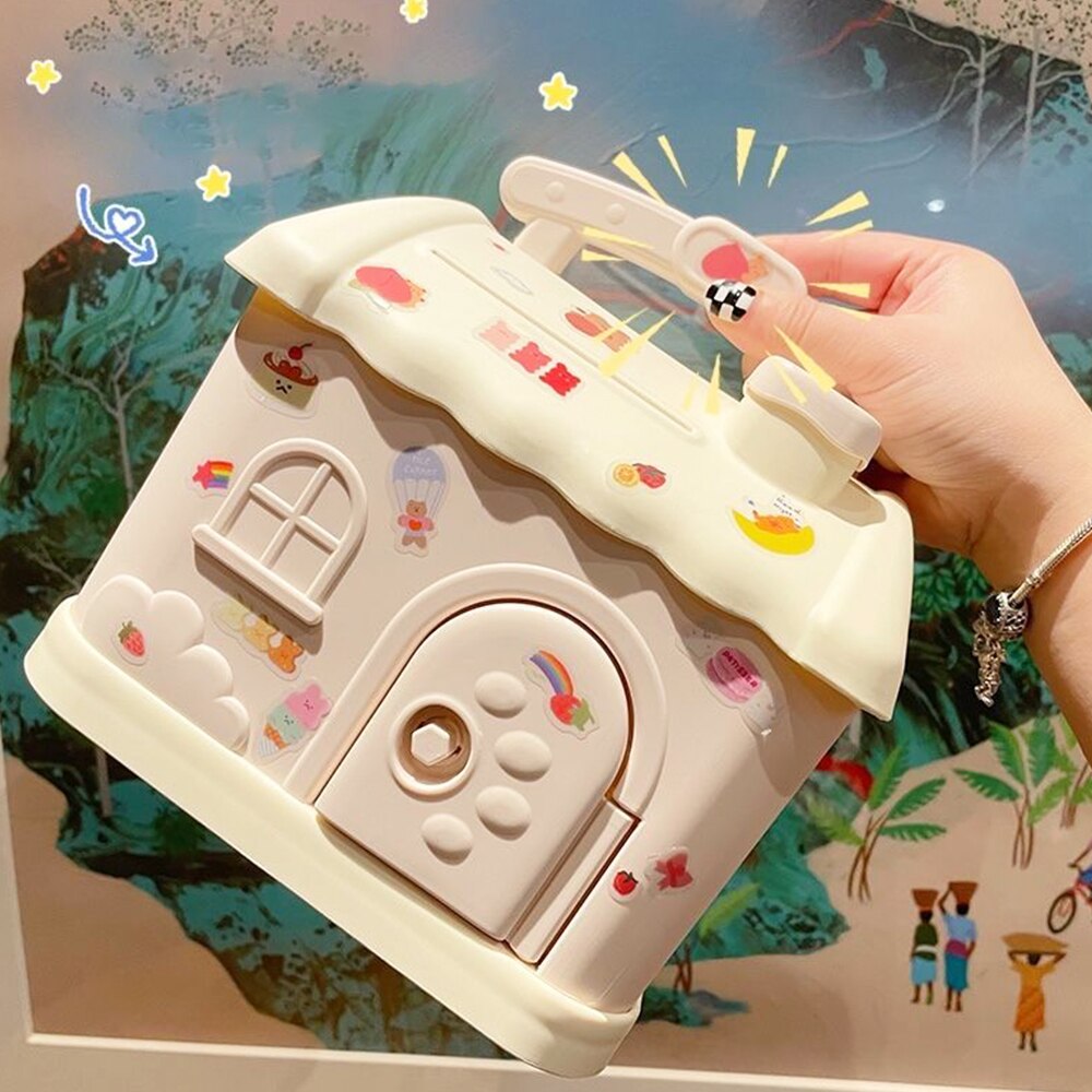 Cartoon Cute Children Girls Birthday Piggy Bank Fun Kindergarten Plastic Storage Box Piggy Bank