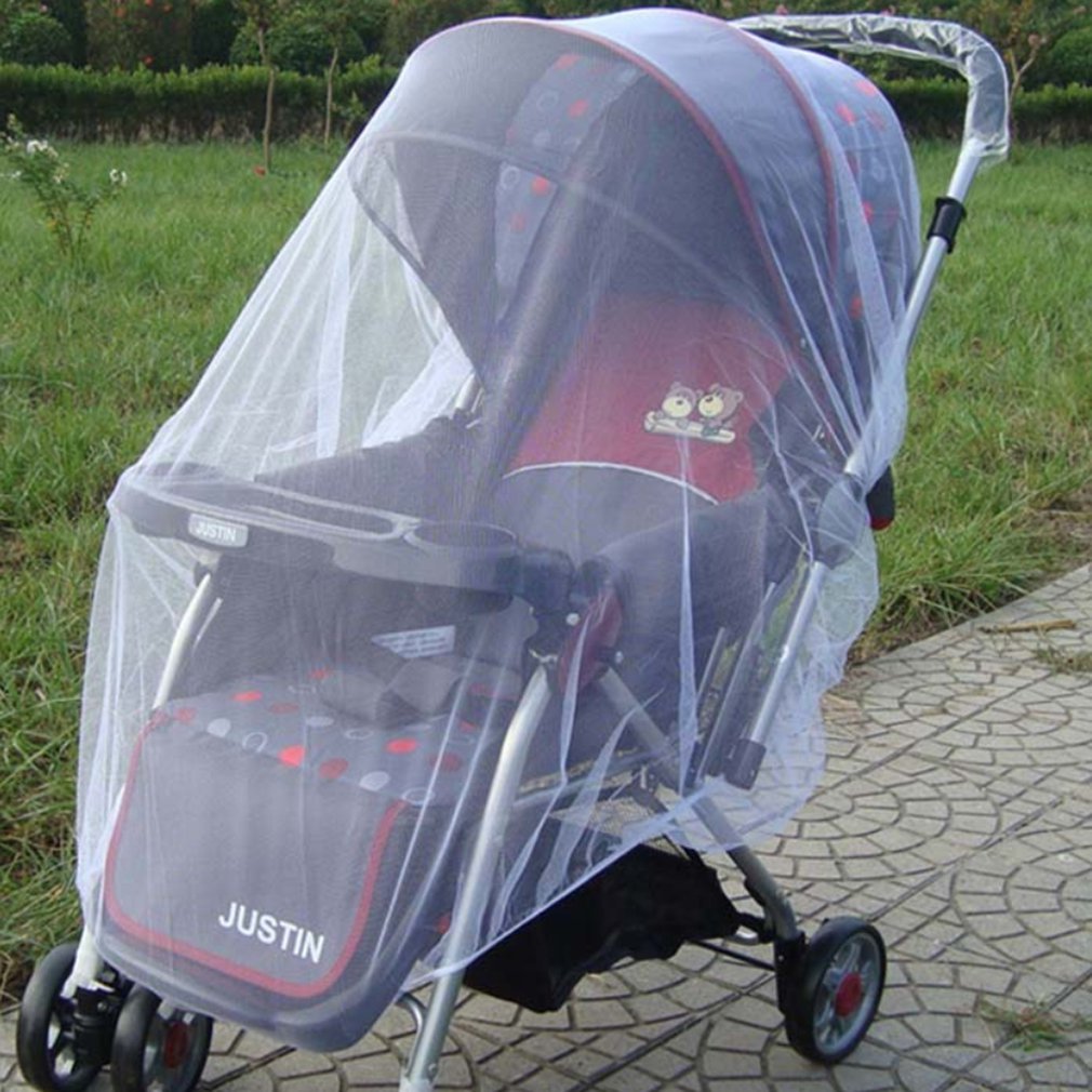 Infants Baby Stroller Pushchair Mosquito Insect Isolation Net Safe Mesh Buggy Net Pushchair Full Cover White Netting 150cm