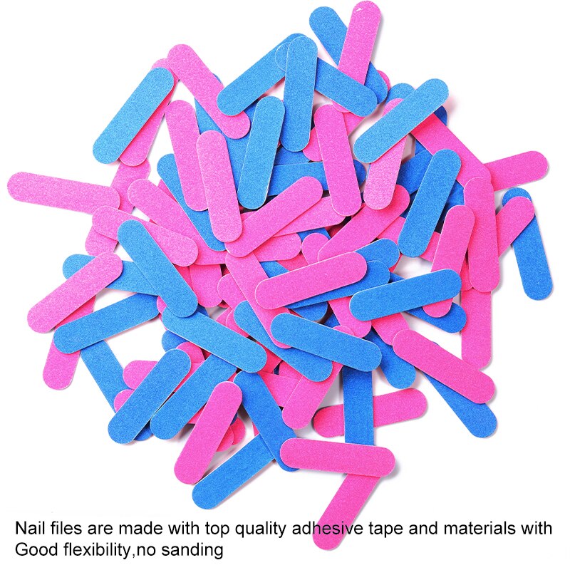 100 Stks/partij Double Side Mini Wegwerp Nail Buffer Bestanden Schuurblok Grit Professionele Pedicure Nagel Gereedschappen Nagelvijl