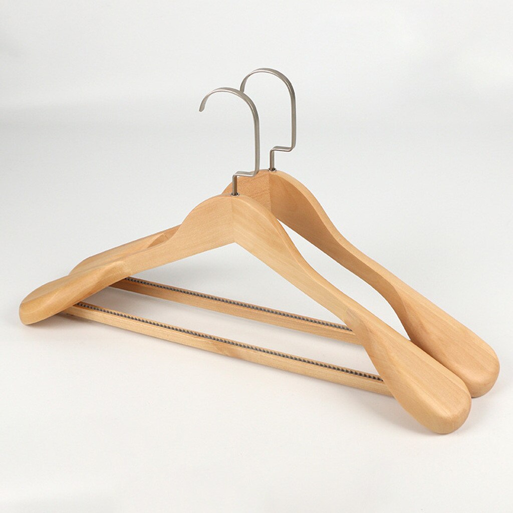 40# Wood Clothes Hanger High-Grade Wide Shoulder Wooden Coat Hangers Solid Wood Suit Hanger Organizer Drying Racks: C