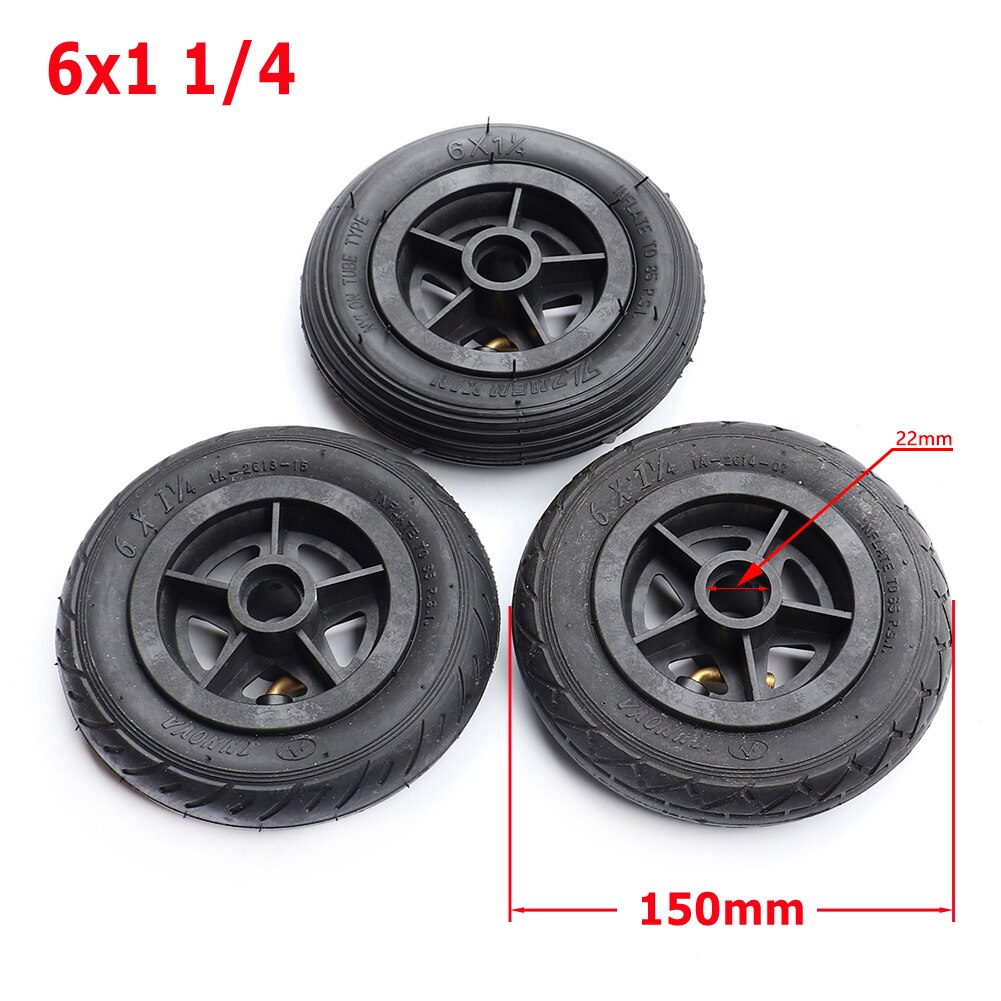 Motorrad 6x 1 1/4 reifen 150MM Rolle Rad mit kunststoff Hub Rohr Für Elektrische Rolle 6 Zoll Pneumatische Reifen
