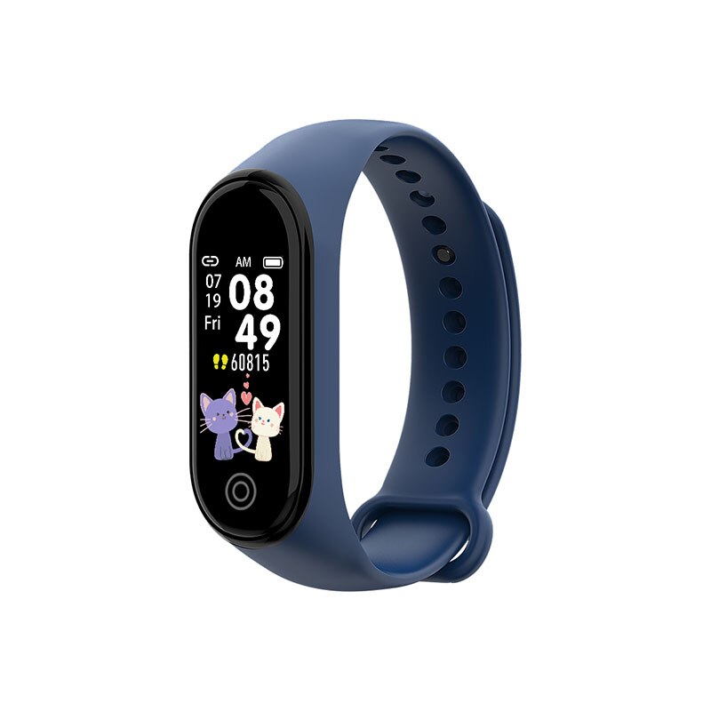 Smart fitness armband tracker klockor stegräknare pulsmätare blodtryck sportklocka klocka armband fitness tracker: Blå