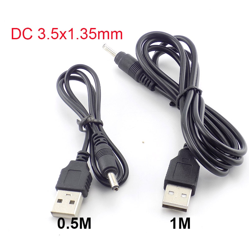 Universele DC Power Kabel 3.5mm USB Charger Charging Cable voor 18650 Oplaadbare Batterijen voor Zaklamp Zaklamp Koplamp