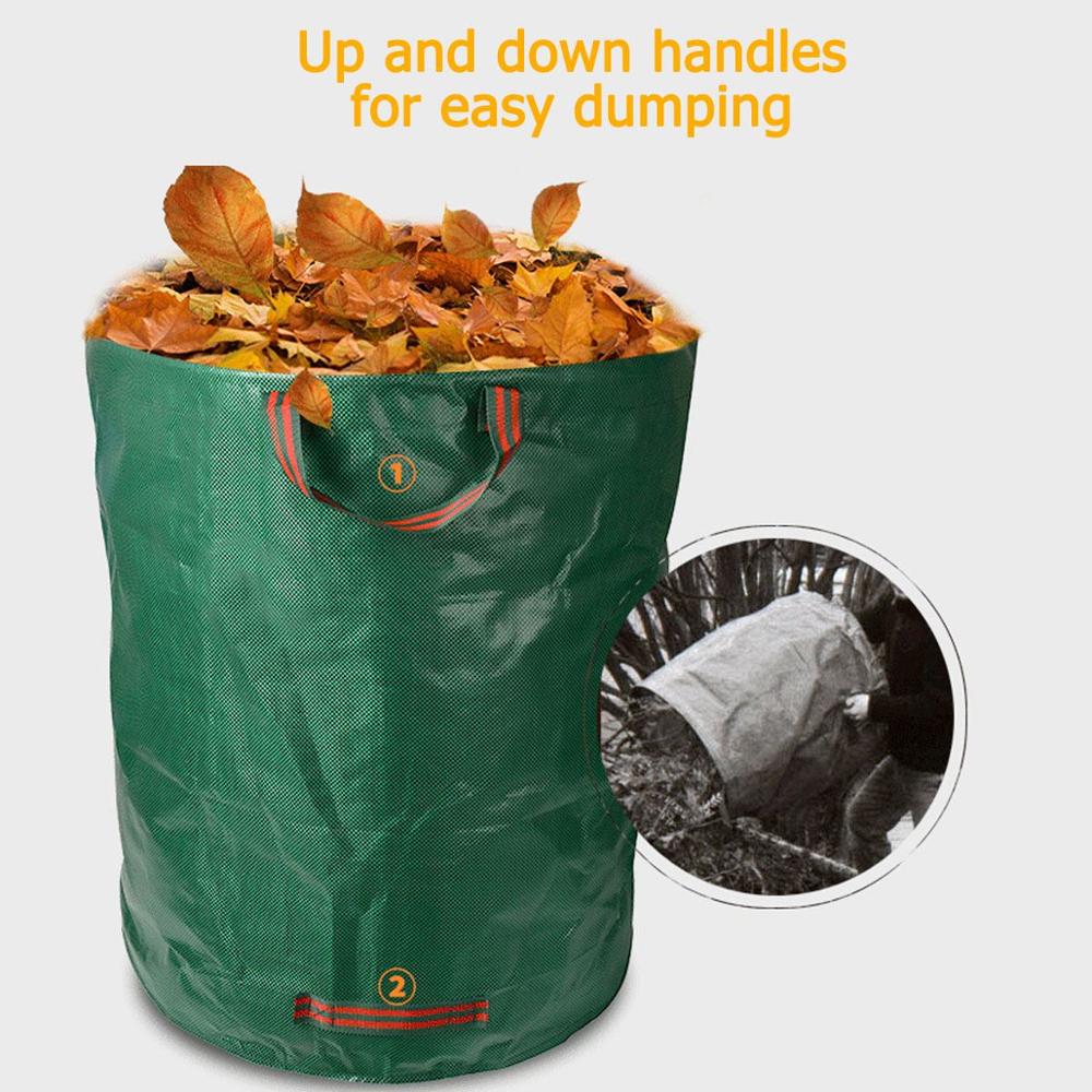 120l store kapacitet haven taske genanvendelig bladsæk skraldespand foldbar haven affald indsamling container opbevaringstaske