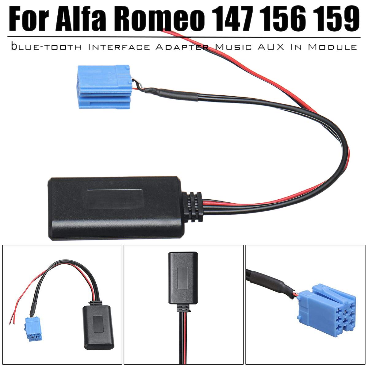 Alfa Romeo Giulietta Alfa Romeo Mito Alfa Romeo 147 Alfa Romeo Spider 156 159 Brera Mito GT Giulietta AUX azul-diente música adaptador de interfaz de Radio inalámbrico estéreo Aux Cable