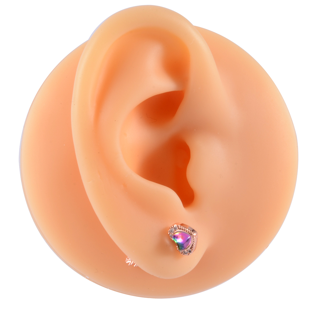 1PC Stainless Steel Multicolor Cz Tragus Cartilage Earrings Crystal Feather Ear Helix Tragus Earrings Lobe Piercing Jewelry 20G