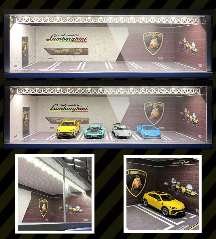 GEECHAN-MODEL 1:64 Display Cabinet Mpower/Fast Furious/JDM/Nismo/Koenigsegg: G.Lambo