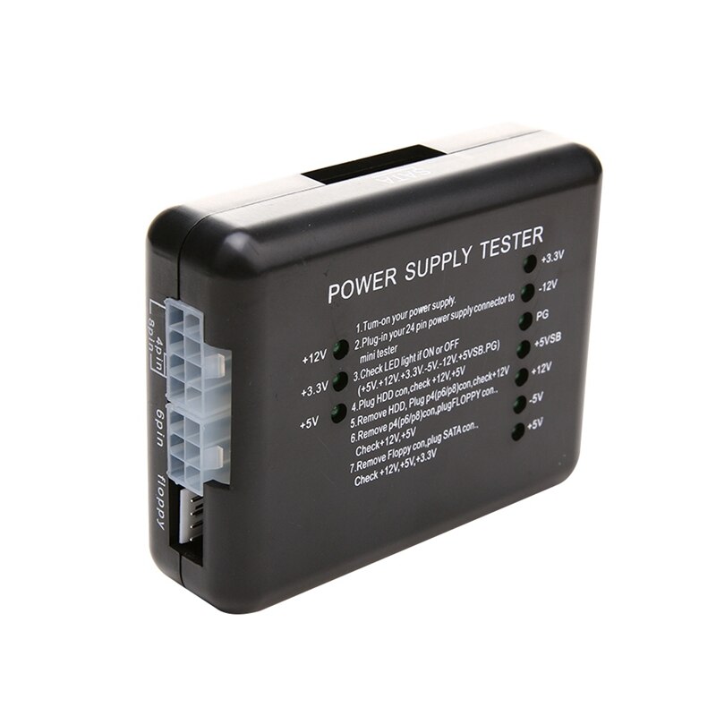Computer PC Power Supply Tester Checker LED 20/24 Pin For PSU ATX SATA HDD Tester Checker Meter Measuring