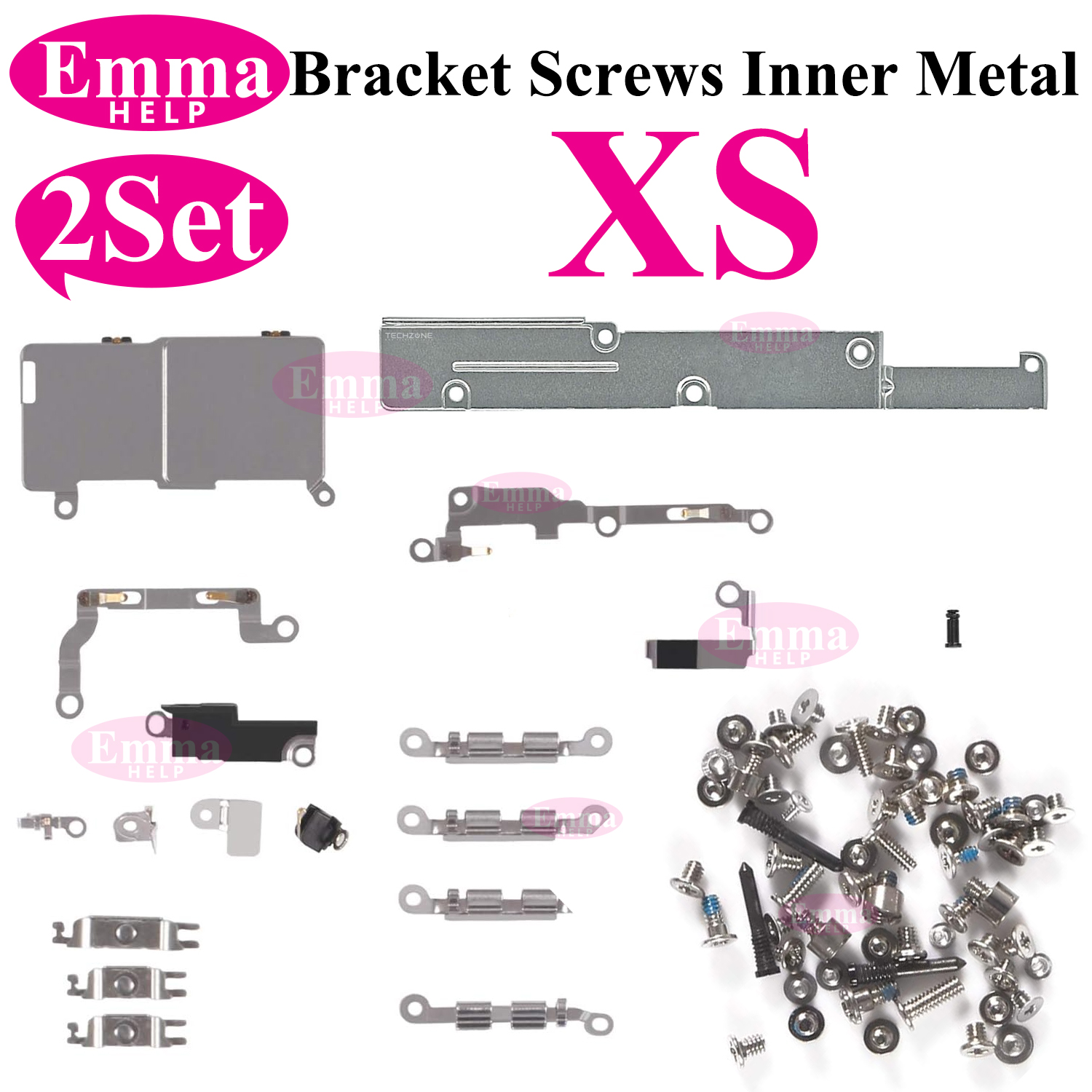 2set Full Inside Small Metal Holder Bracket Shield Plate Set Full Screws For iPhone 11 12 13 Pro Max X XS XR Repair Assessories: Red