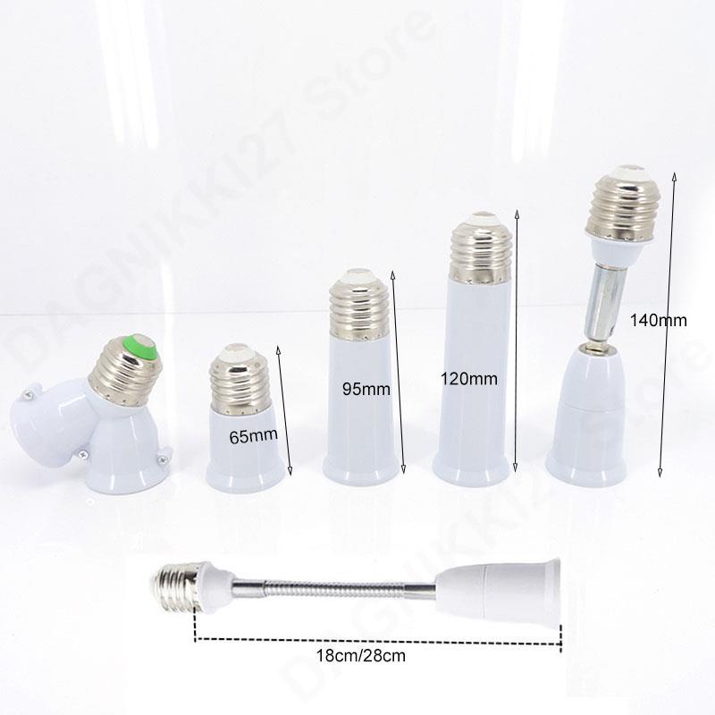 E27 To E27 LED light Lamp bulb Base Socket Screw Extension power Holder Converter Flexible E27-E27 Retardant Adapter V27
