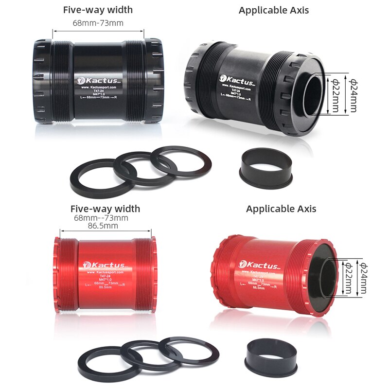 Kcactus – chariot de support de pédalier fileté T47-24/22mm, adaptateur, mouvement Central pour SRAM GXP/ Shimano /Terk Emonda SL5