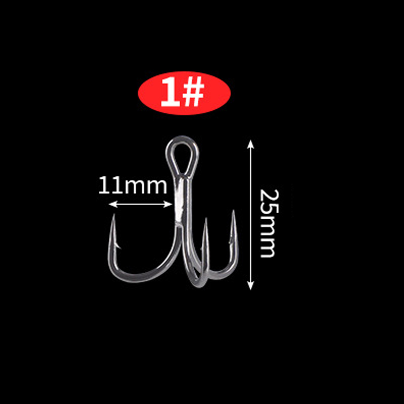 10 pezzi 6 ami tripli ami da pesca robusti classici neri 8 # 6 # 4 # 2 # 1 # Attrezzatura da pesca con esca curva rotonda per luccio spigola: Viola