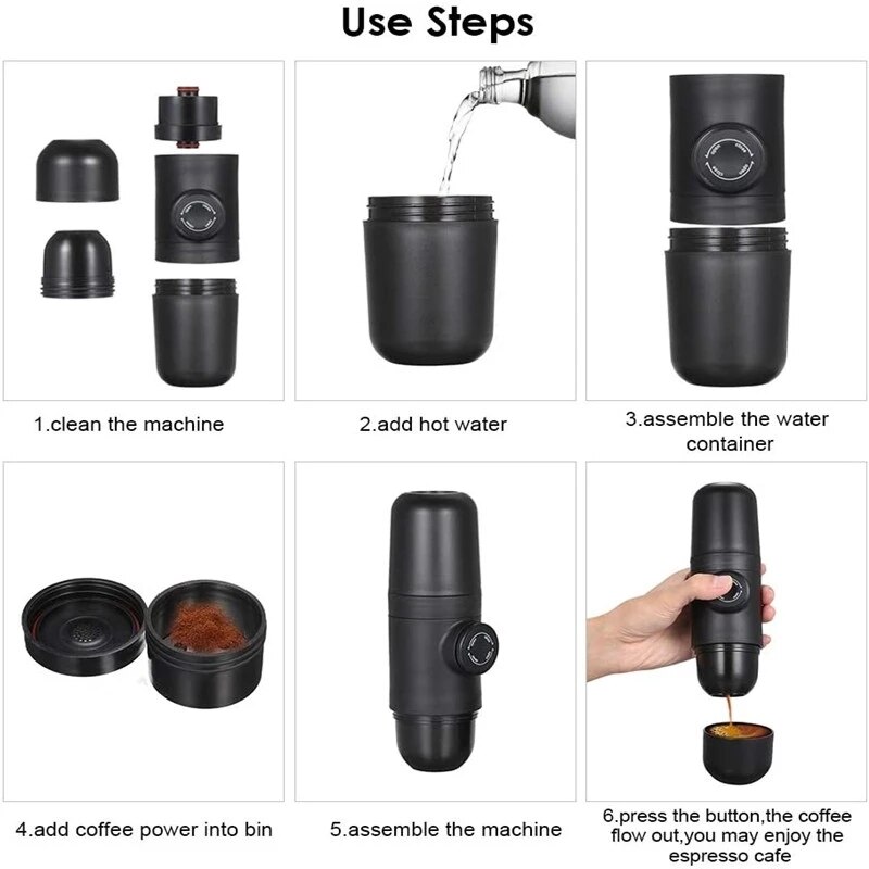 Portable Coffee Maker Manual Espresso Coffee Machine Mini Pressure Handheld Coffee Maker For Home Traveller