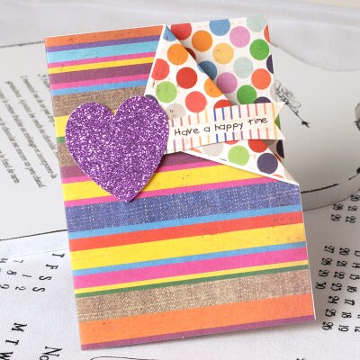 vintage greeting cards glitter heart handmade cards valentine cards meesage kids small greeting cards: MINI 1612 II 01