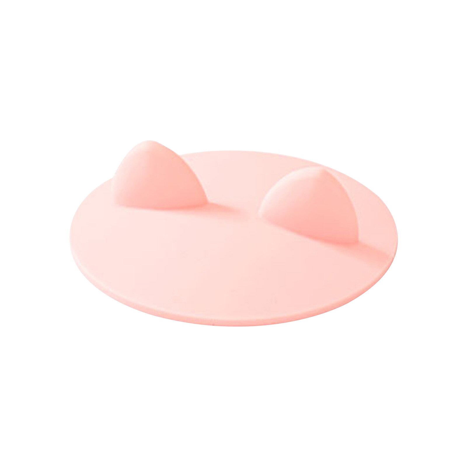 25# Cat Ears Cup Lids Dust Reusable Silicone Cover Heat Resistant Cup Thermal Insulation Cover Tea Cup Caps Cup Accessories: Pink 