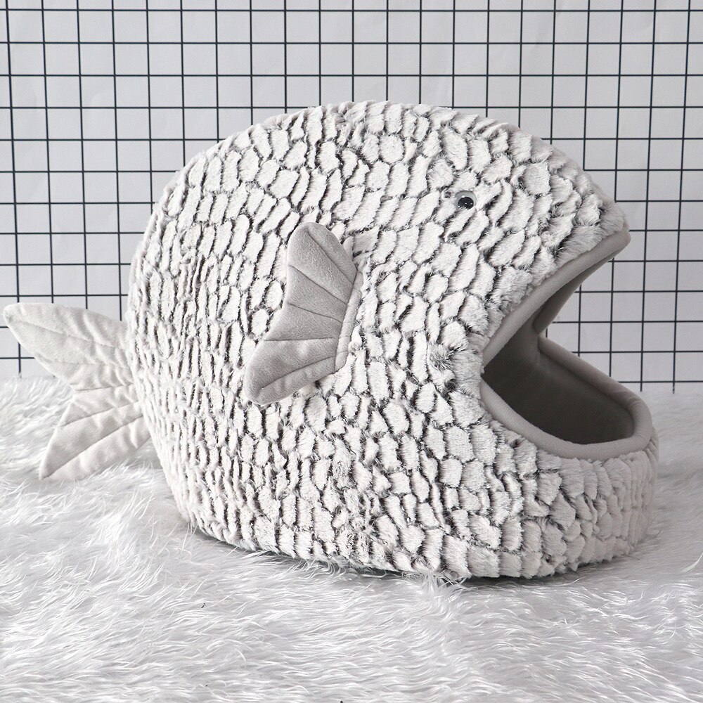 Katzennest In Honigtopf-Form – Faltbares, Dickes Winter-Schlafhaus Für Katzen & Kleine Hunde, Größe S (56x35x29 Cm), Grau