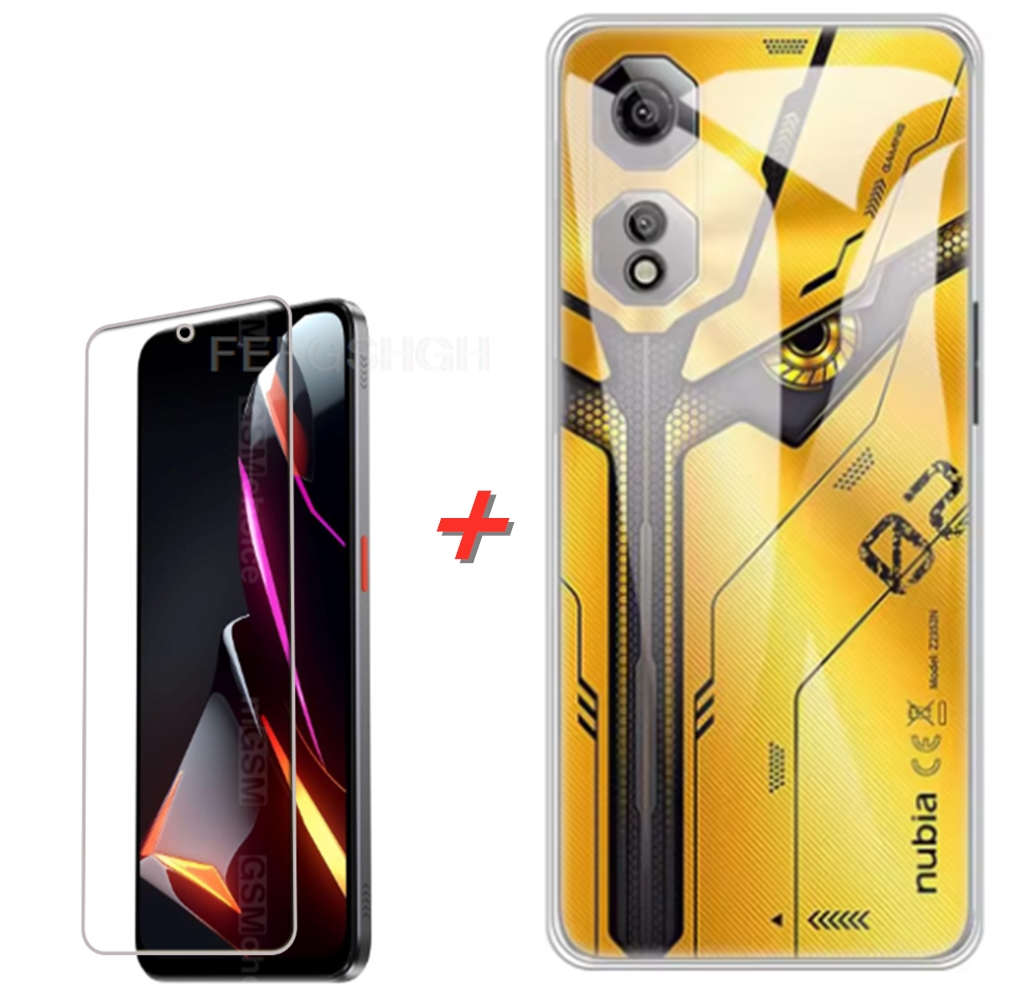 Beskyttelsesglas til zte nubia neo 2 5g 6.72 " cover silikone klart cover til nubianeo 2 neo 2 hærdet glas: Himmelblå