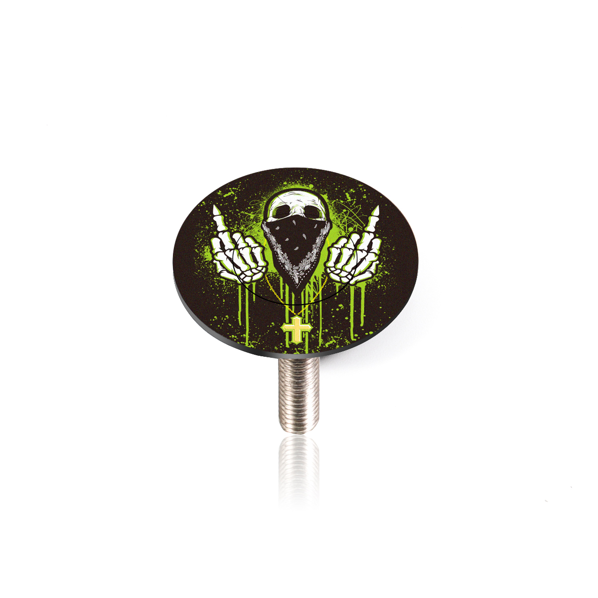 Cnc Fiets Kom Cover Racefiets Stuurpen Top Cover Universele Mtb Mountain Top Cover T-Vork Buis Oortelefoon Cover: green devil