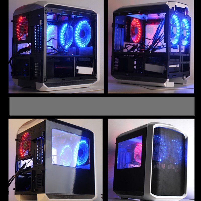 Silent CPU Cooler Air Cooling Anti-shock LED Light Hydraulic Bearing Heat Dissipation Fan