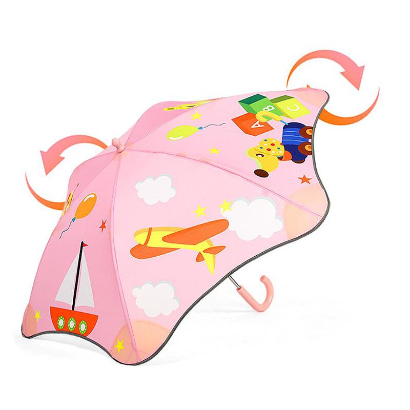 Cartoon Kinderen Paraplu Voor Meisjes Jongens Leuke Cartoon Kinderen Paraplu Creatieve Lange Handvat Dier Paraplu School Lichtgevende Parasol