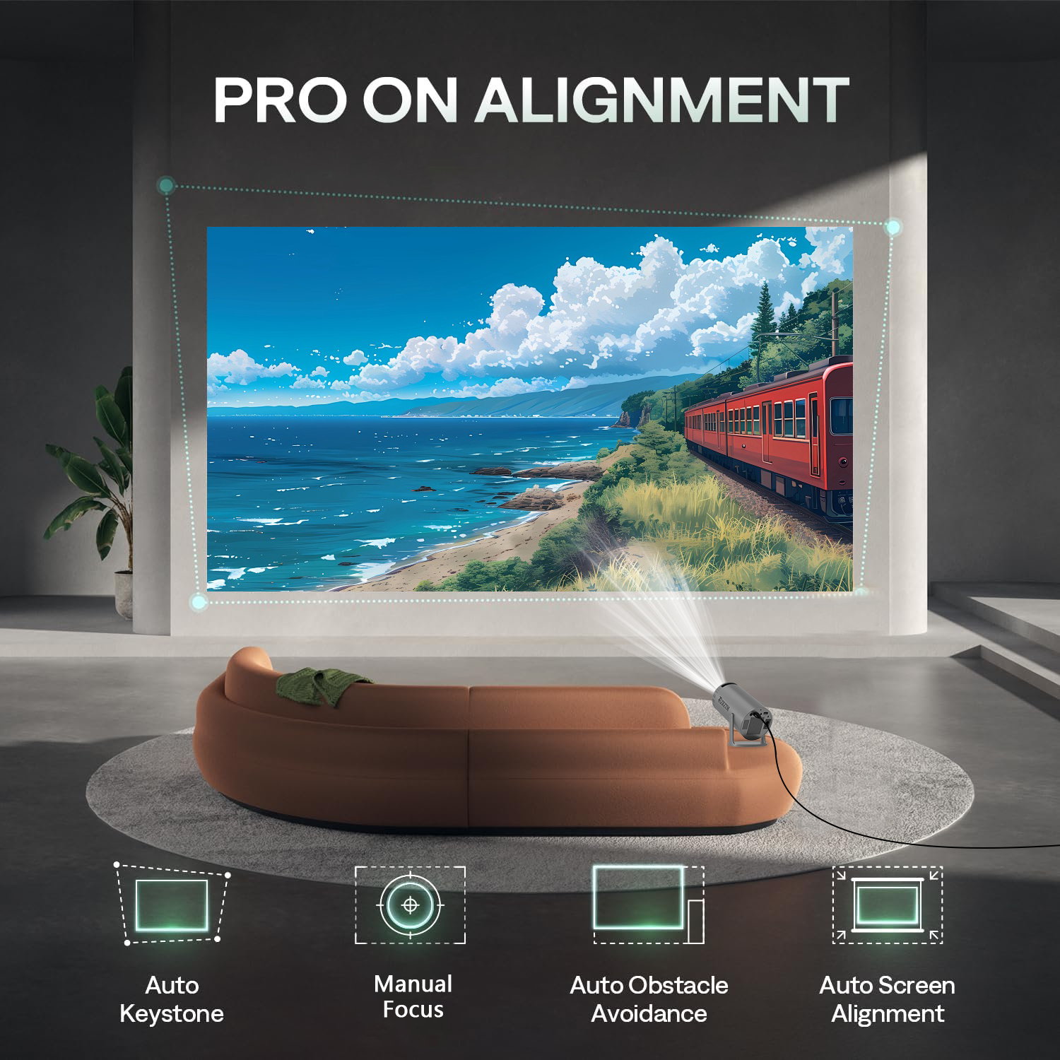 Supports 4K projector, high-definition projector, with WiFi/Android system/BT5.2, suitable for home theater projector