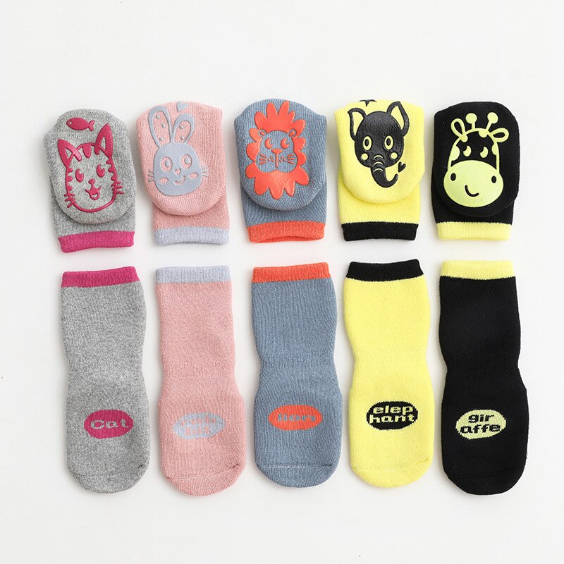 Rutschfeste baumwollsocken für babys und kleinkinder, frottee-socken mit Karikatur-tieren, kindersocken