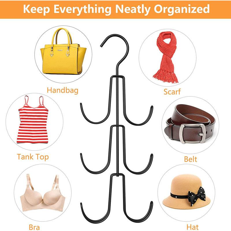 1Pc placard sac à main cintre organisateur crochets métal cintre de rangement peu encombrant support armoire sac à main fourre-tout sac supports crochet