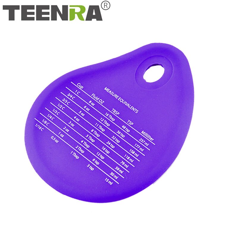 TEENRA Siliconen Schoonmaken Kom Schraper Met Meting Pot Pan Silicone Cake Spatel Schraper Conversie Spatel Bakken Tools: Paars