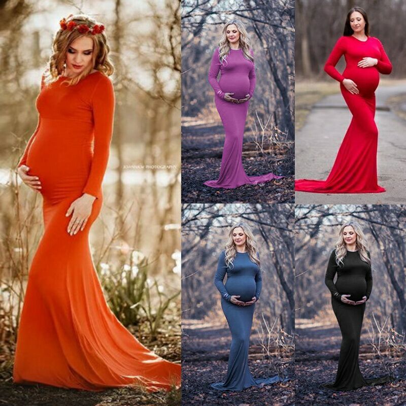 Lång graviditetsklänning fotografering gravidklänningar för fotografering vestidos gravidfotografering rekvisita maxi klänningar klänning kläder