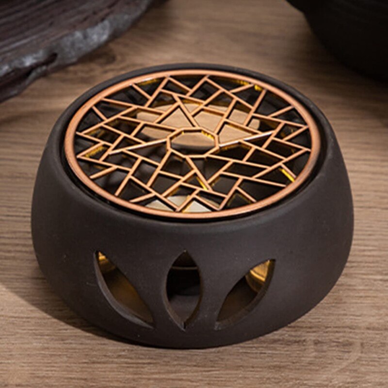 Practical Ceramic Teapot Warmer Holder Base Tea Warmer Insulation Base Tea Coffee Water Warmer Hollow Candle Heating Base Holder: A