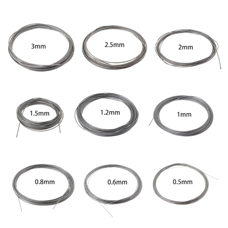 Jadeshay Filo D'Acciaio Inox 304 - 20 Metri - Diametro 2.5 Mm - Per Giardinaggio, Pesca E Sollevamento