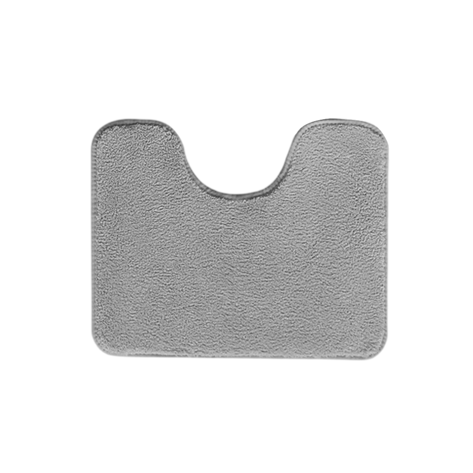 Luxury Toilet Rugs U Shaped Washable Bath Rugs For Bathroom Non Sliping Extra Absorbent Microfiber Bath Mat Plush Contours Rugs: Silver
