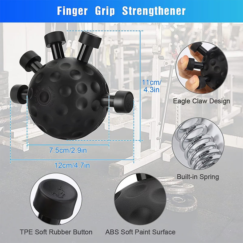 Fortalecedor de mano para dedo de gimnasio, agarre de resistencia ajustable, bolas de mano, ejercitador de pinza para entrenamiento de escalada de fuerza del antebrazo