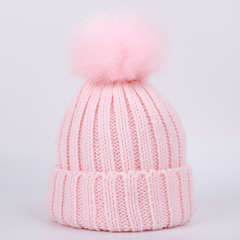 Mode kinderen Gebreide Mutsen Muts Sjaal 2 Stuks Set Effen Kleur Winter Jongen Meisje pompom Zachte Cap sjaals Baby Kids